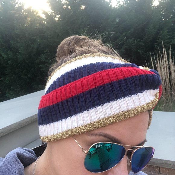 NWT Gucci Woven Indilus Headband in Red and Ivory - Picture 6 of 7
